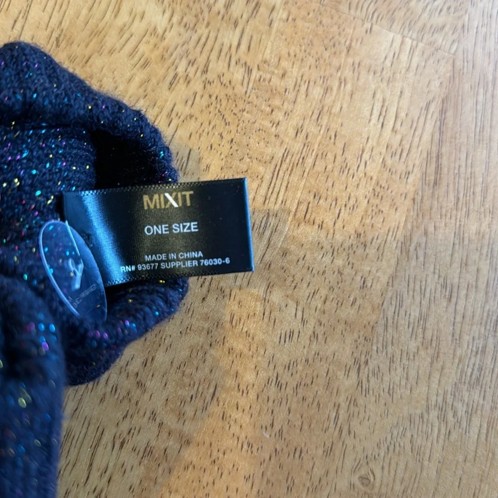 NWT MIXIT TouchTech Gloves. Black with multi shimmer color throughout. - Picture 4 of 6